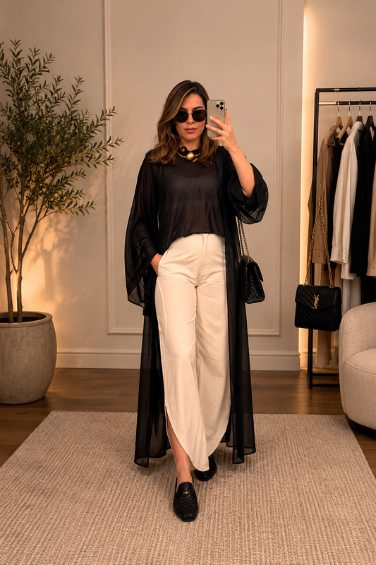Ladies women high-low chiffon top image 1