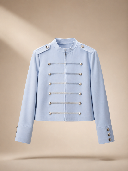 Powder Blue Military Jacket<span> - </span>S image