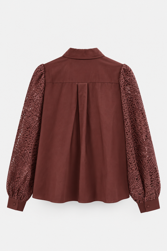 Burgundy Lace Blouse