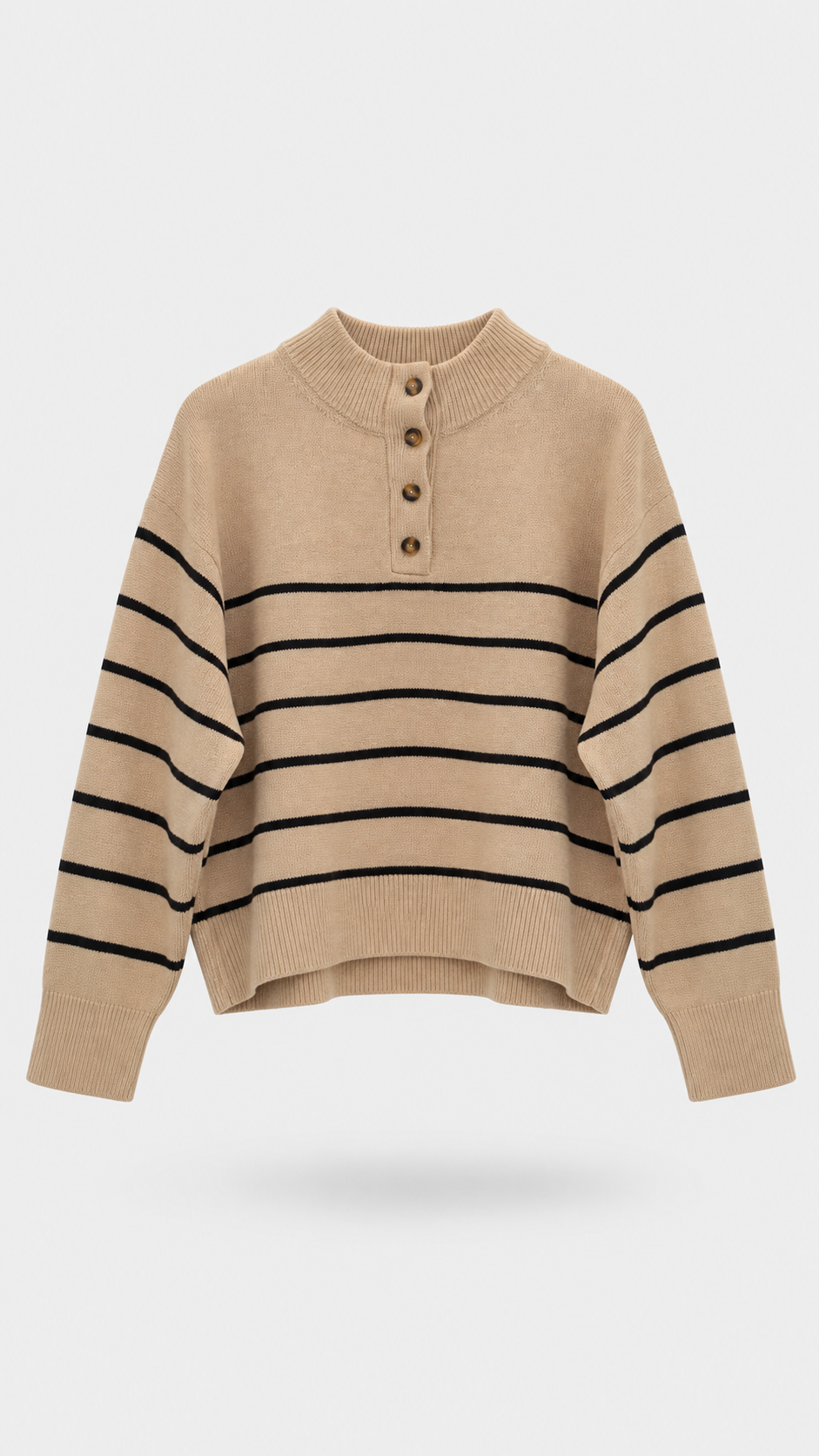 Striped Button Knit Sweater