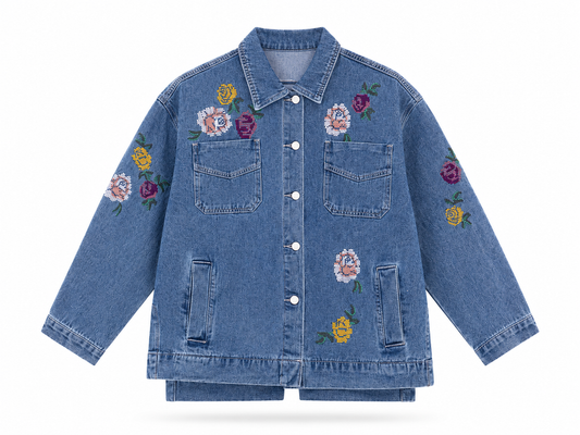 Vintage Rose Denim Jacket<span> - </span>L image