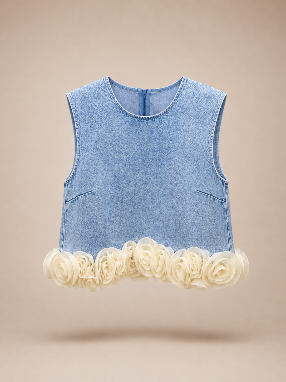 Denim Rosette Top<span> - </span>S image