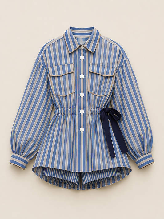 FNDY SET STRIPES BLUE AND GREY image 0