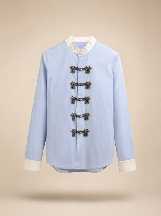 Sky Blue Mandarin Shirt image 0