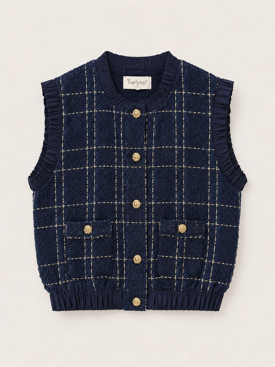 Navy Tweed Vest