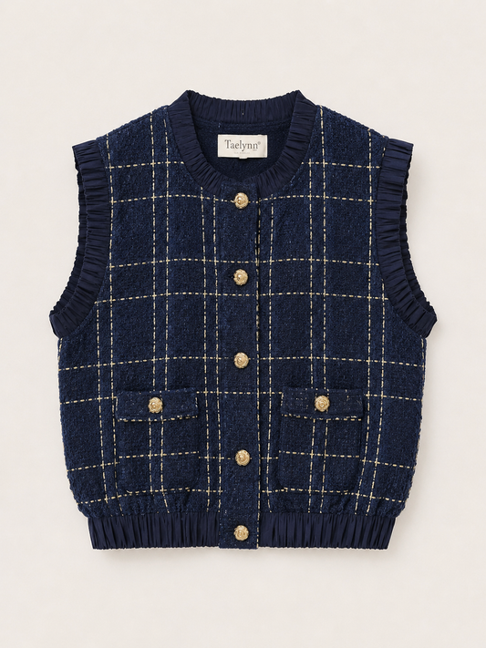 Navy Tweed Vest