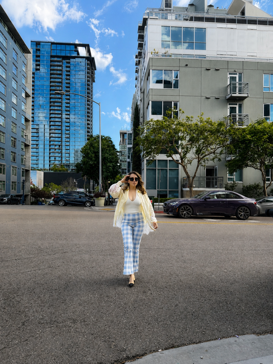 Sky Gingham Pants image 0