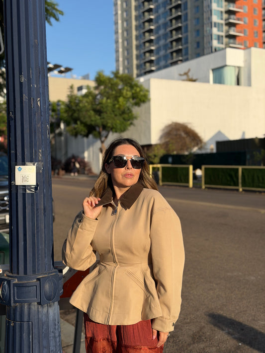 Contrast Collar Jacket