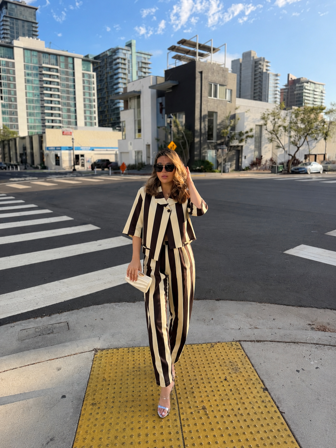 Mocha Stripe Statement Set<span> - </span>S/M image