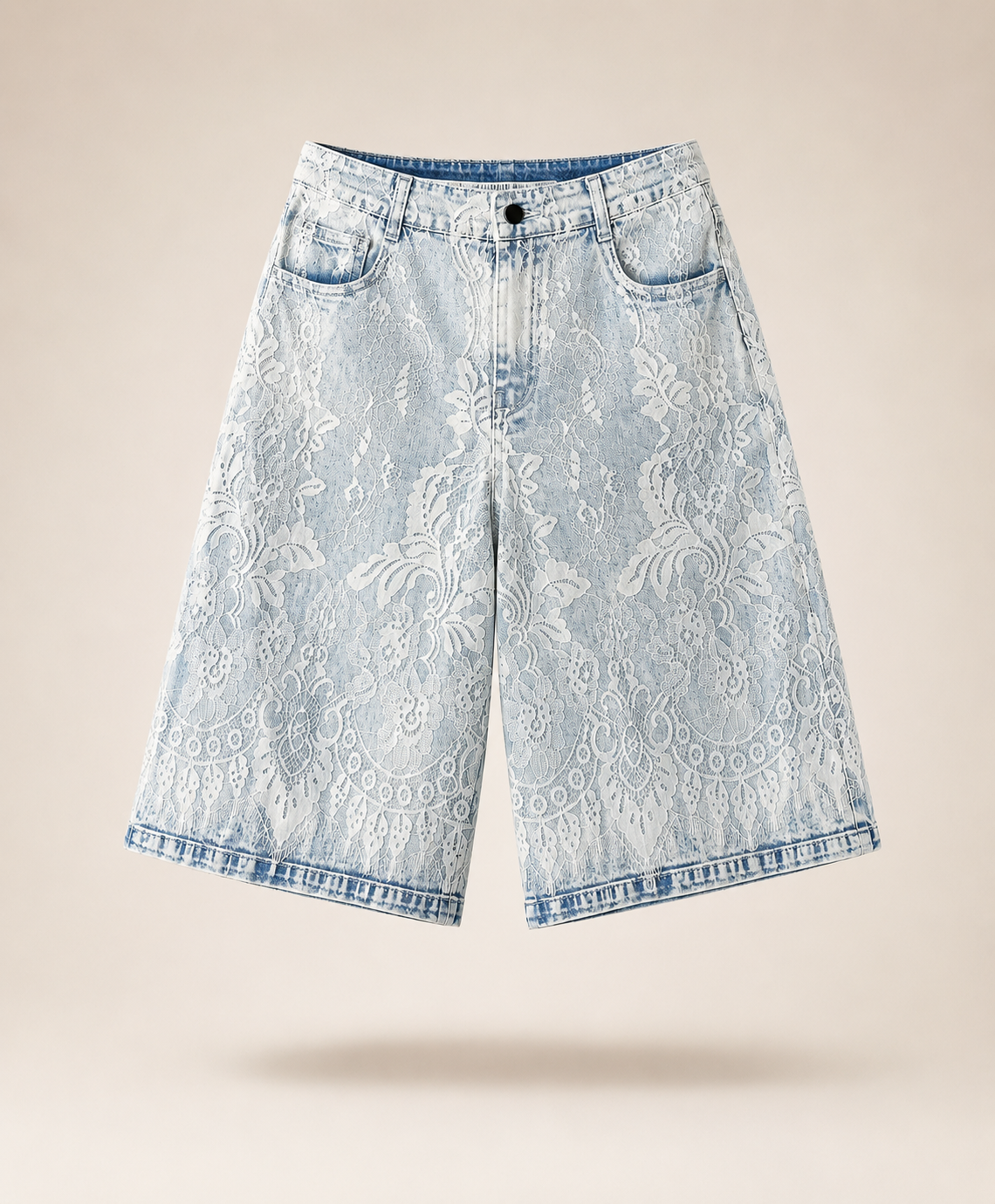 Lace Bloom Denim Bermuda<span> - </span>M image
