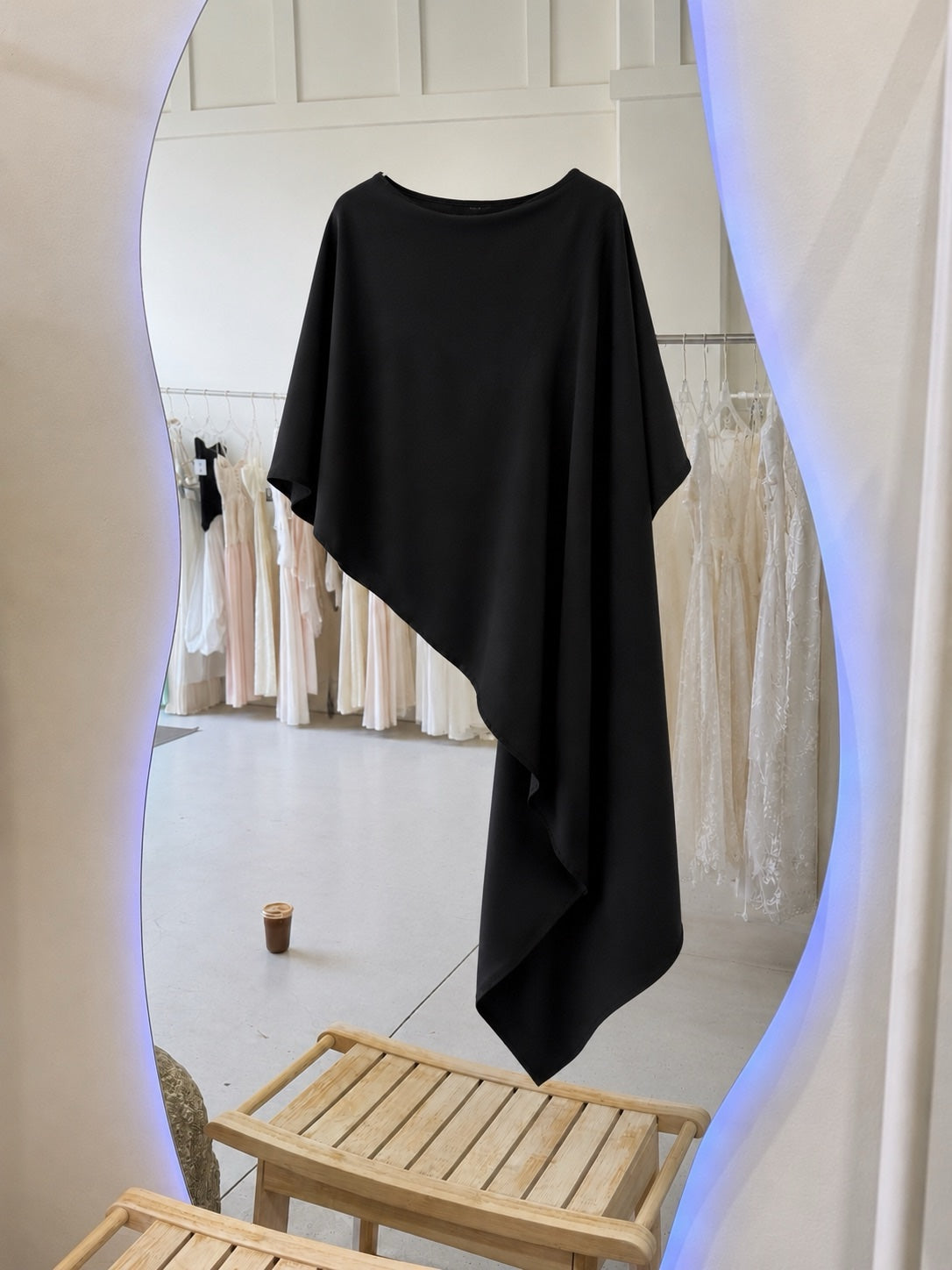 Ladies woven Asymmetrical BLACK #M0037T image 1