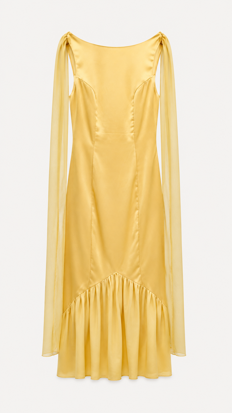 Golden Cape Midi Dress