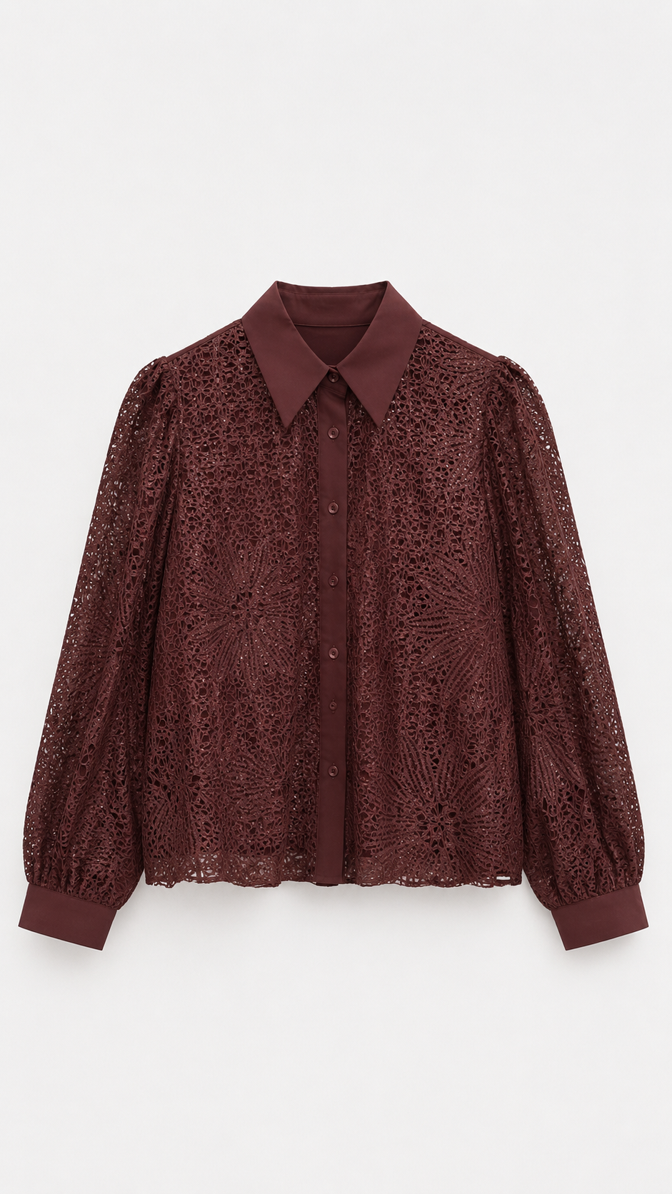 Burgundy Lace Blouse