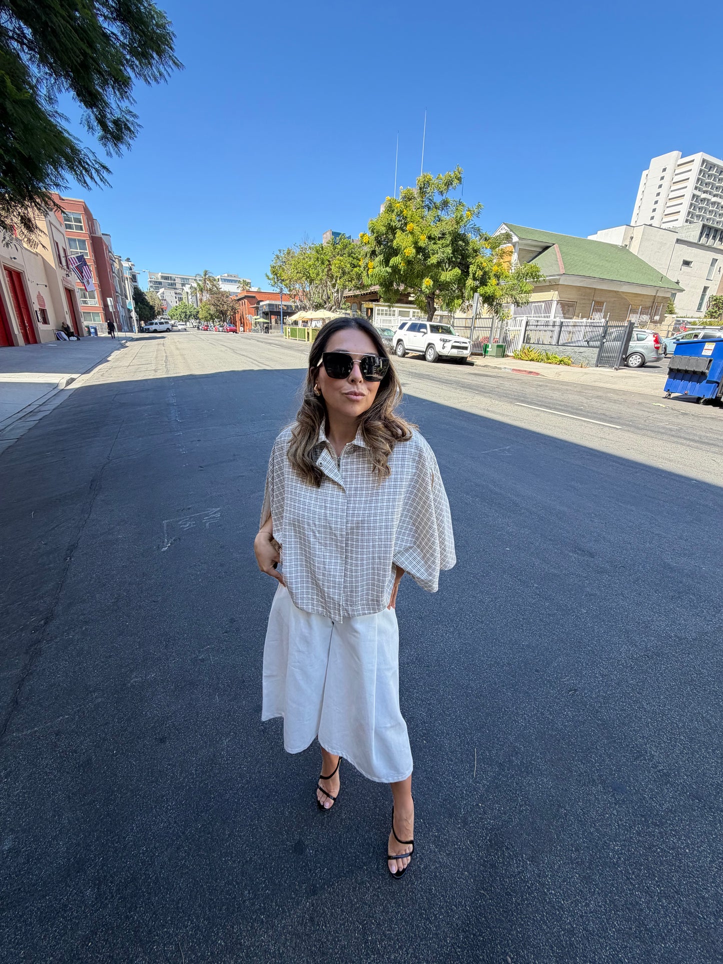 Plaid Cape Jacket