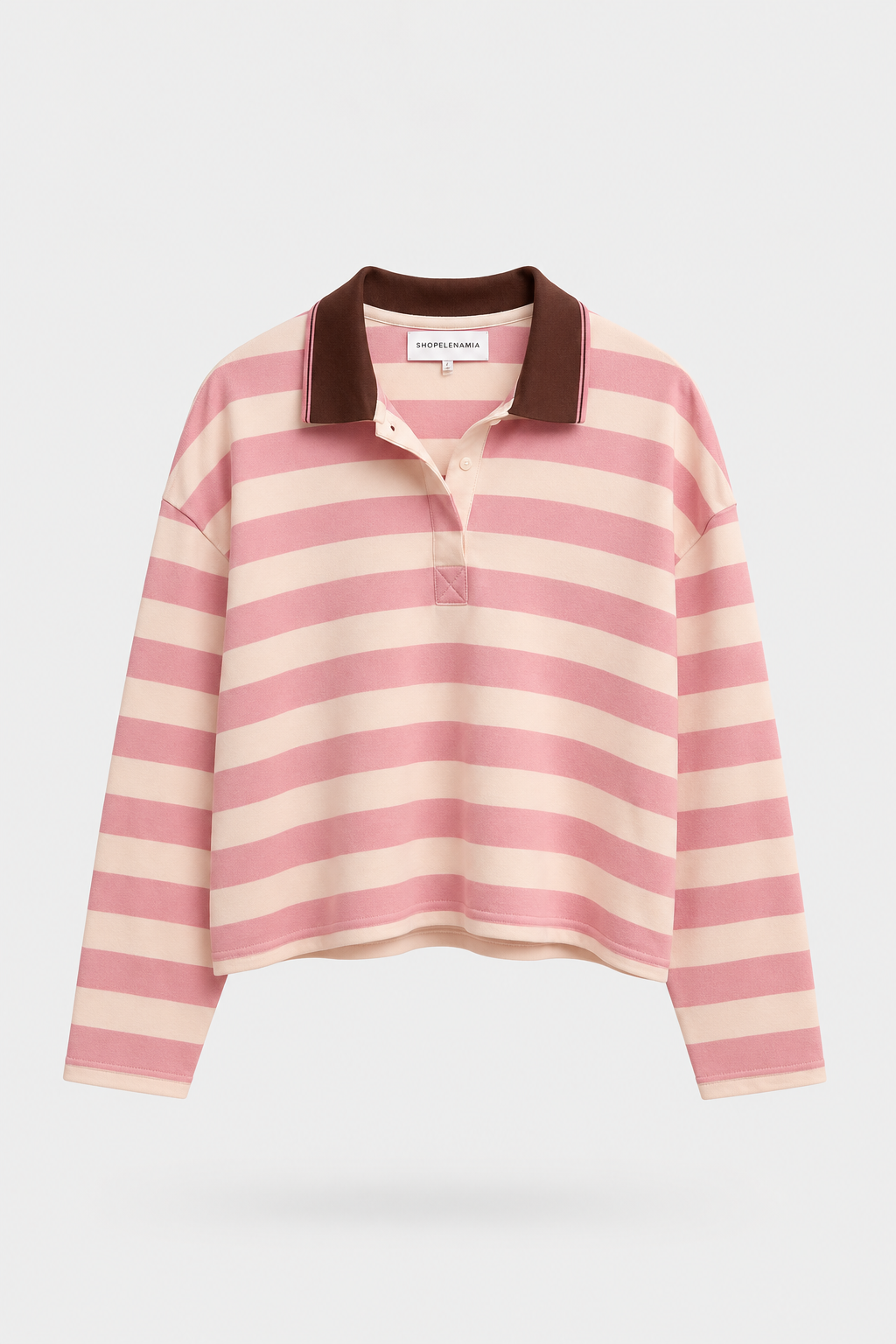 Pink Stripe Polo Top