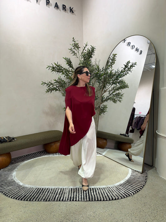 Burgundy Flow Cape
