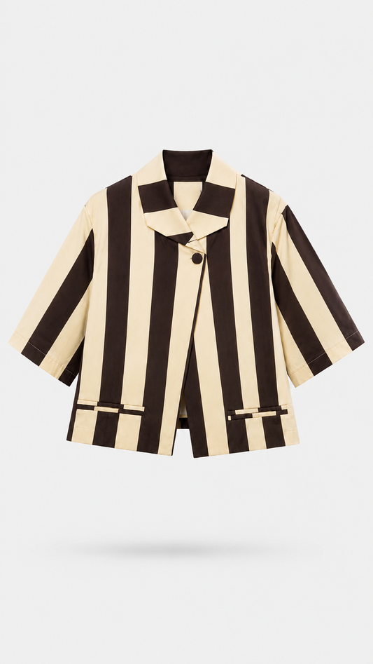 Mocha Stripe Statement Set