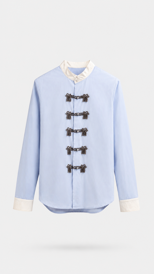 Sky Blue Mandarin Shirt