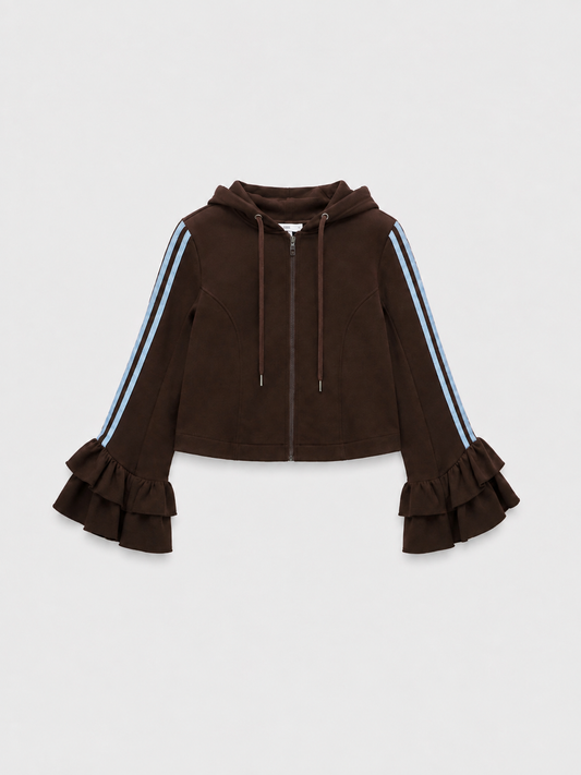 Mocha Ruffle Stripe Set