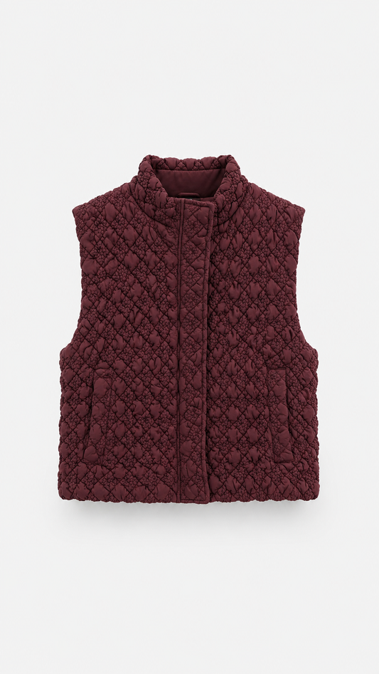 Burgundy Quilted Vest