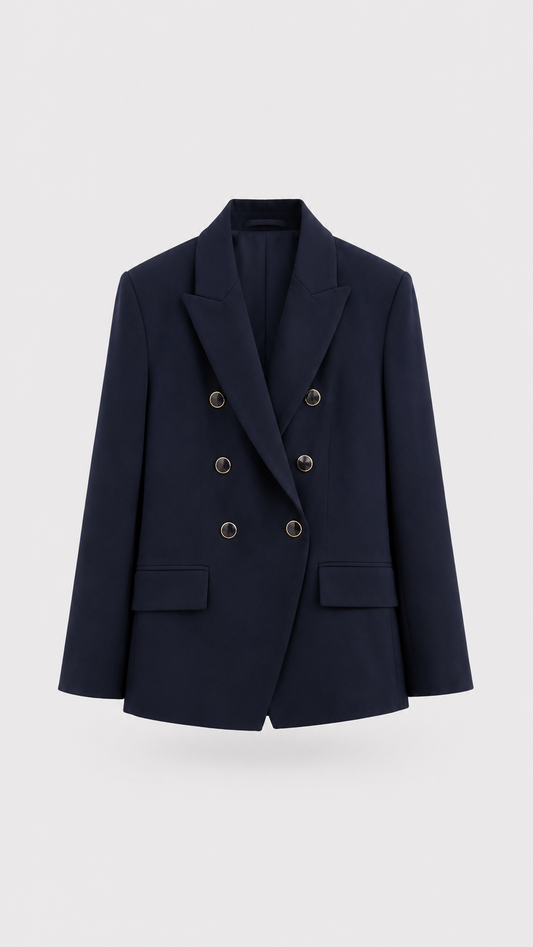 Navy Double-Breasted Blazer