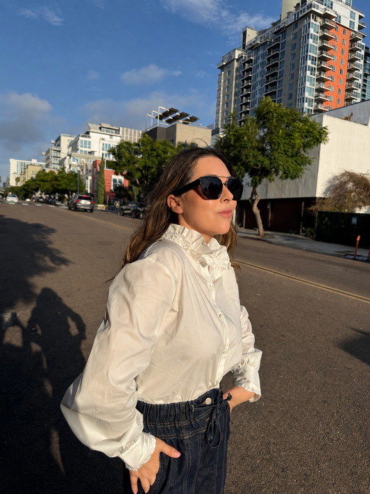 Ivory Ruffle Blouse