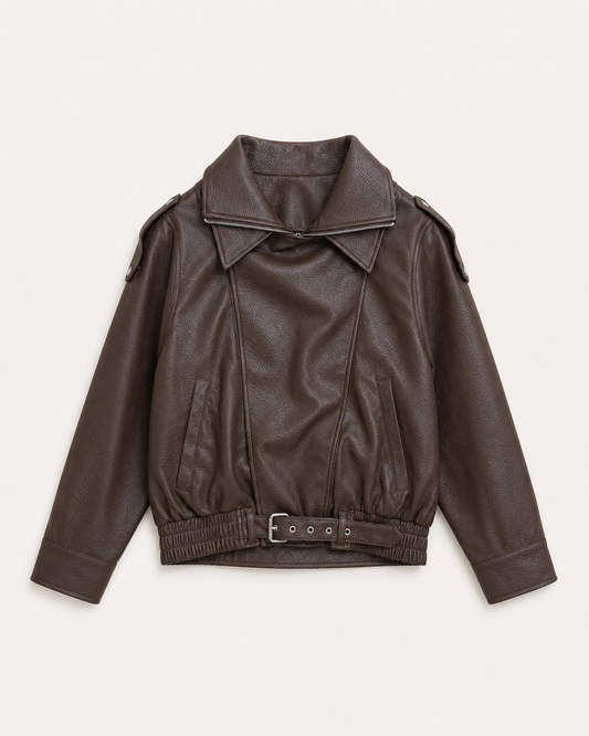 Chocolate Brown Moto Jacket