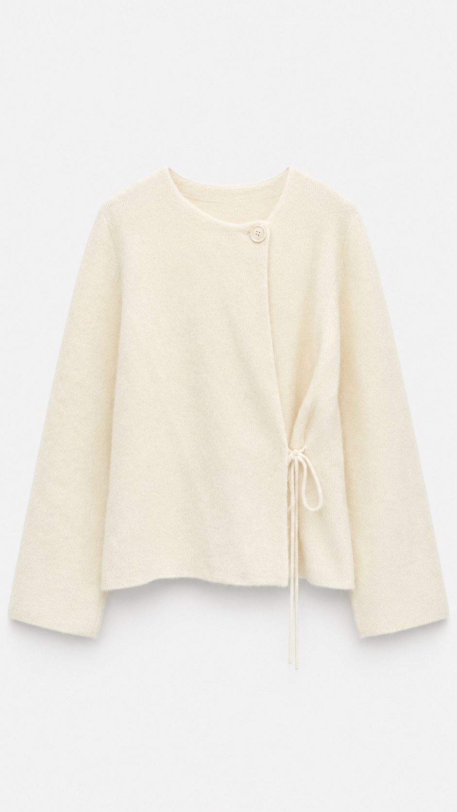 Ivory Wrap Knit Cardigan