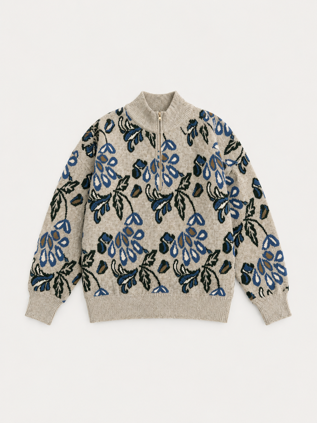 Botanical Half-Zip Sweater