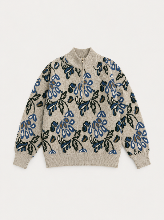 Botanical Half-Zip Sweater