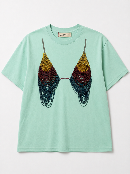 Beaded Bralette Graphic Tee