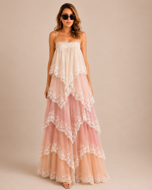 Blush Lace Maxi Dress image 0