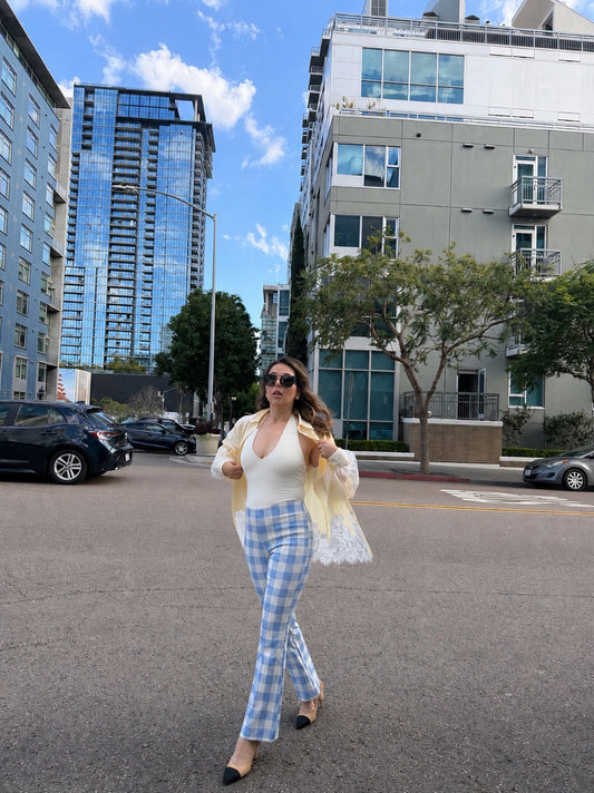 Sky Gingham Pants image 1
