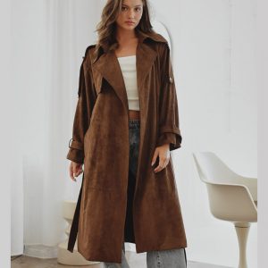 Suede Trench Coat