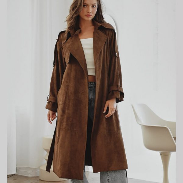 Suede Trench Coat