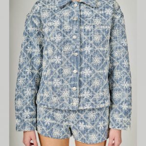 Embroidered Floral Denim Jacket