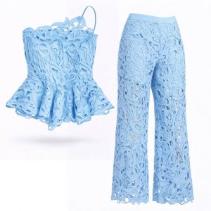 Lace Cutout Two-Piece Set