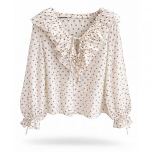 Polka Dot Ruffle Blouse