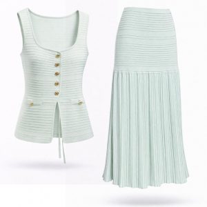 Ribbed Knit Two-Piece Set