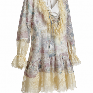 Floral Lace Trim Dress